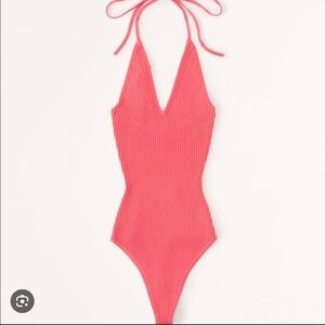 Abercrombie Knit Tie Halter Bodysuit